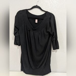 Women's Pullover Black Tunic Top Blouse Lightweight Emo Grunge Academia